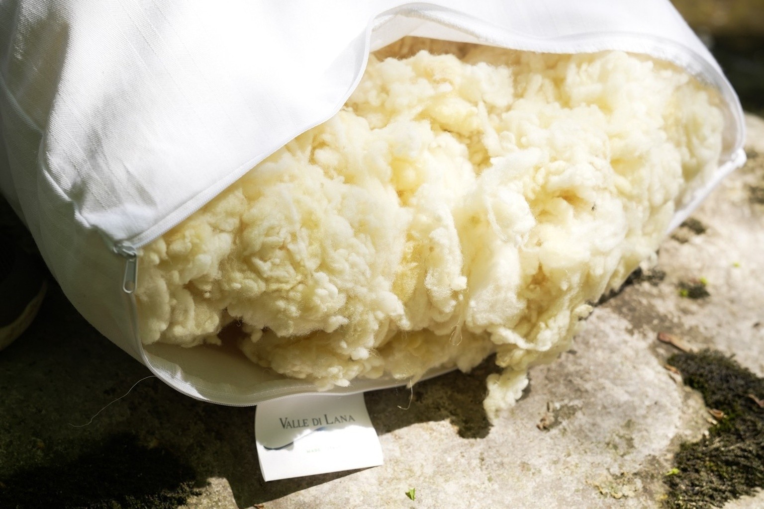 Cuscino aperto con imbottitura in lana naturale Valle di Lana