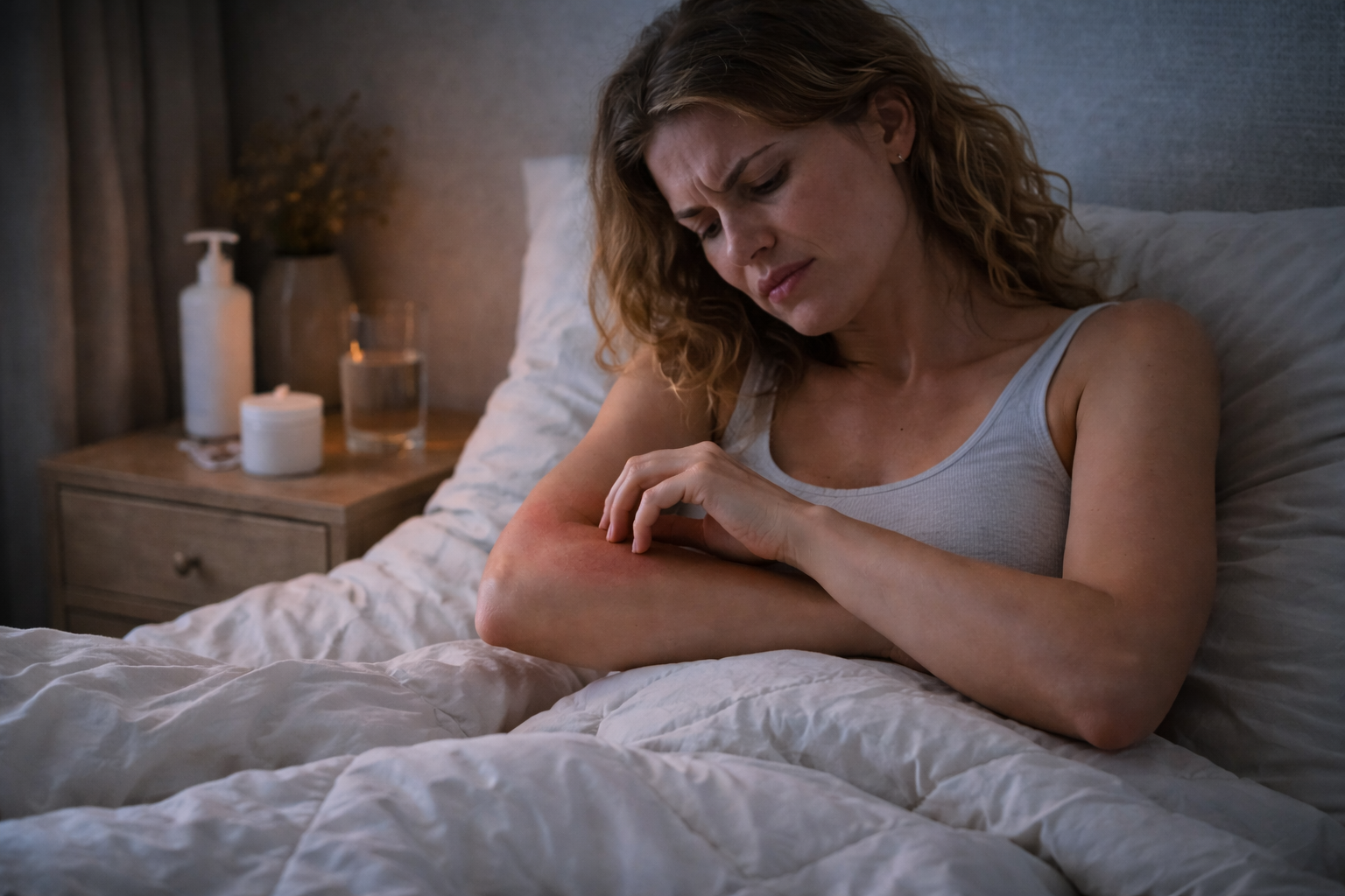 itchy-skin-at-night-legs-synthetic-sheets-vs-wool