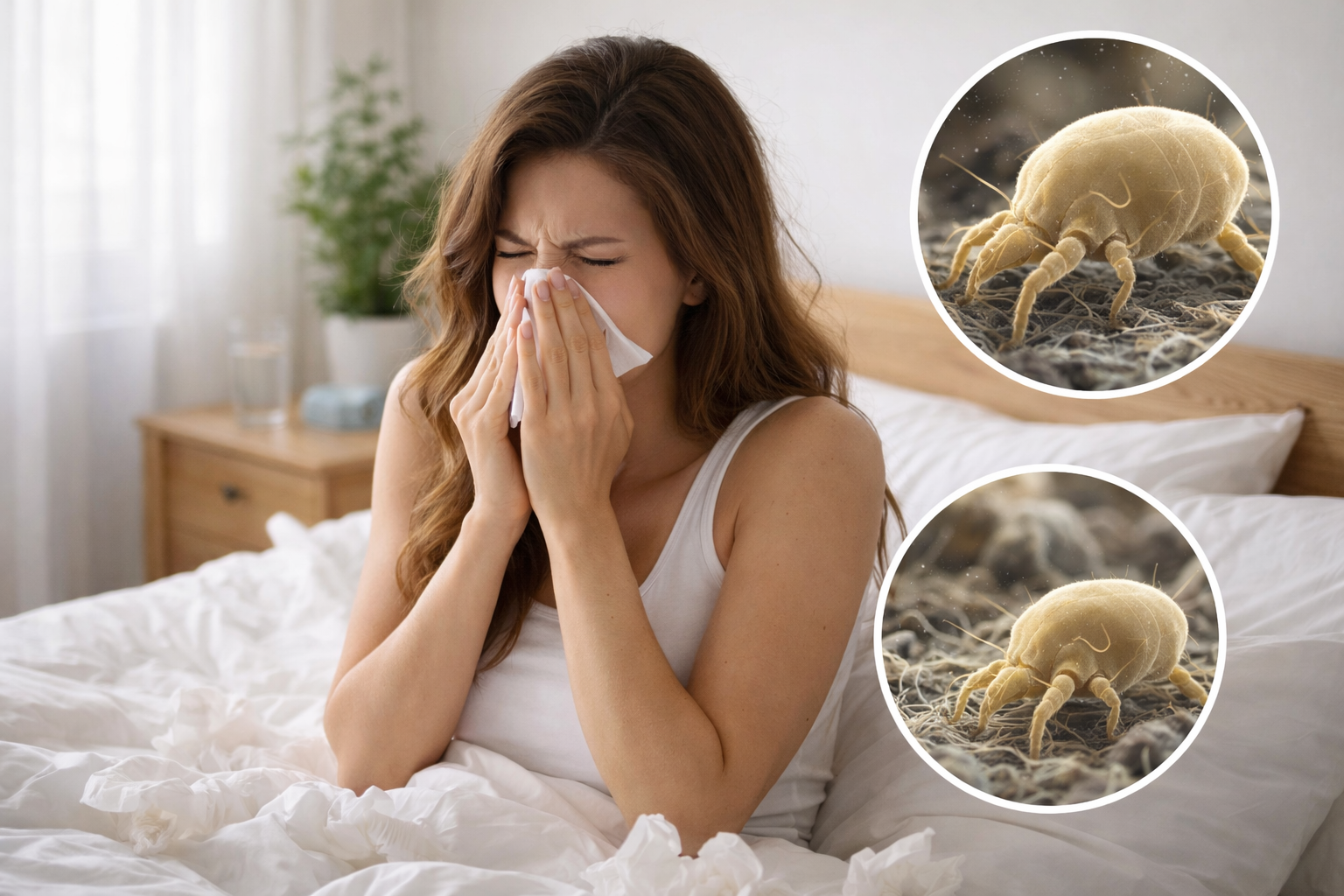 waking-up-stuffy-nose-dust-mite-allergy-wool-bedding